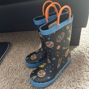 Colorful Space-Themed Rain Boots